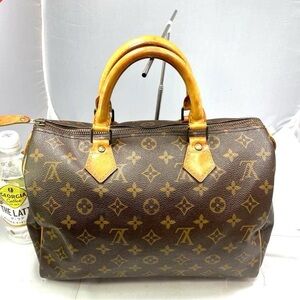 Louis Vuitton Monogram Canvas Bag with Gold Accents
